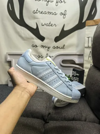 Adidas Superstar Light Blue Lifestyle Sneakers 5