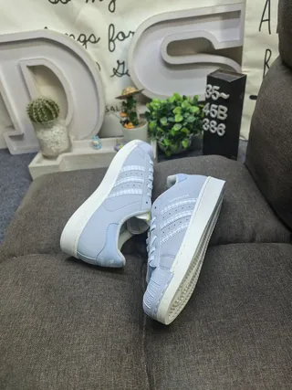 Adidas Superstar Light Blue Lifestyle Sneakers 6