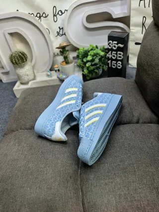 Adidas Superstar Light Blue Trefoil-Print Lifestyle Sneakers 6