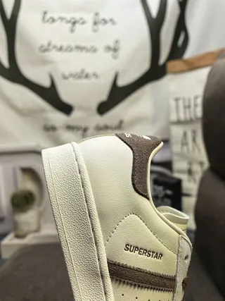 Adidas Superstar Off-White and Brown Lifestyle Sneakers 3