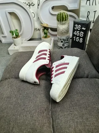 Adidas Superstar Off-White and Burgundy Lifestyle Sneakers 6