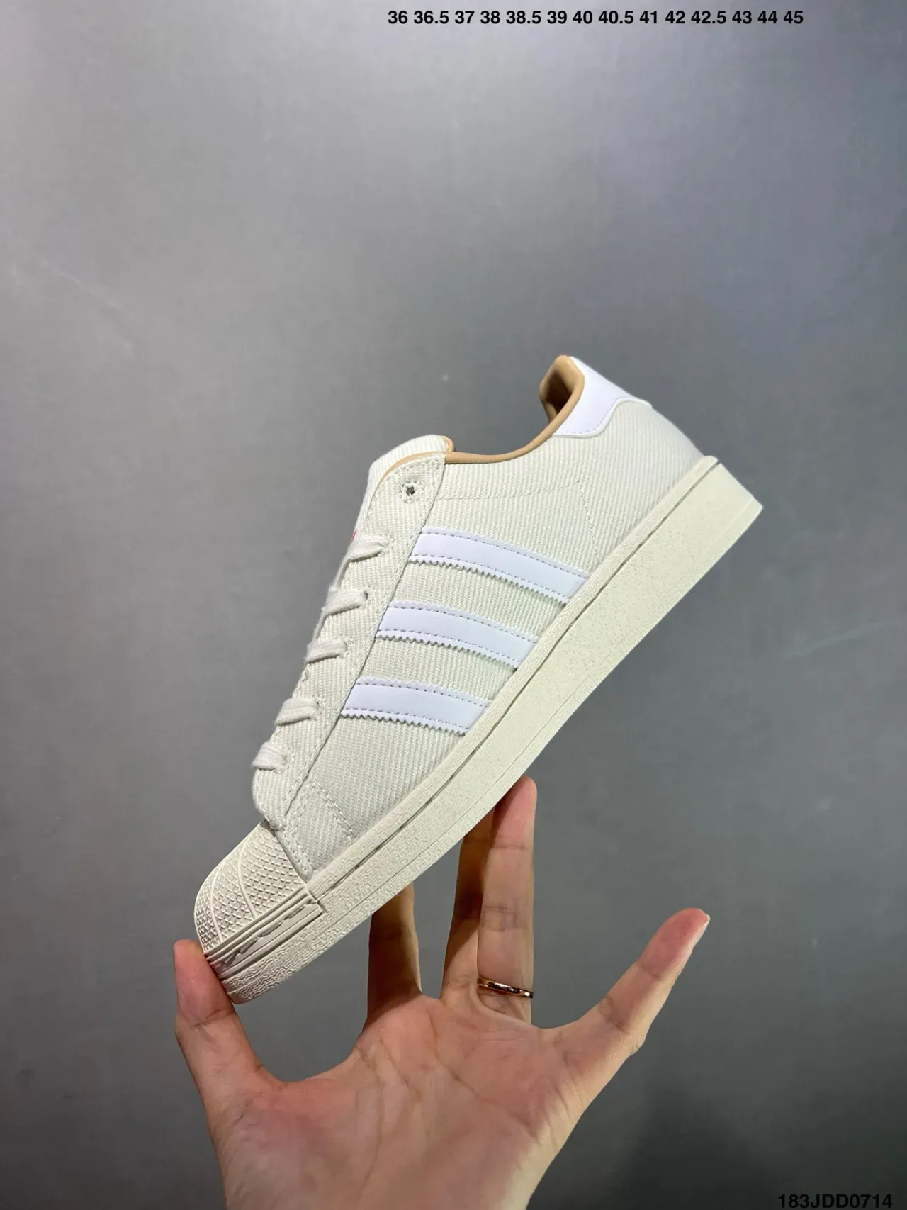 Adidas Superstar Off-White Textile Lifestyle Sneakers 2