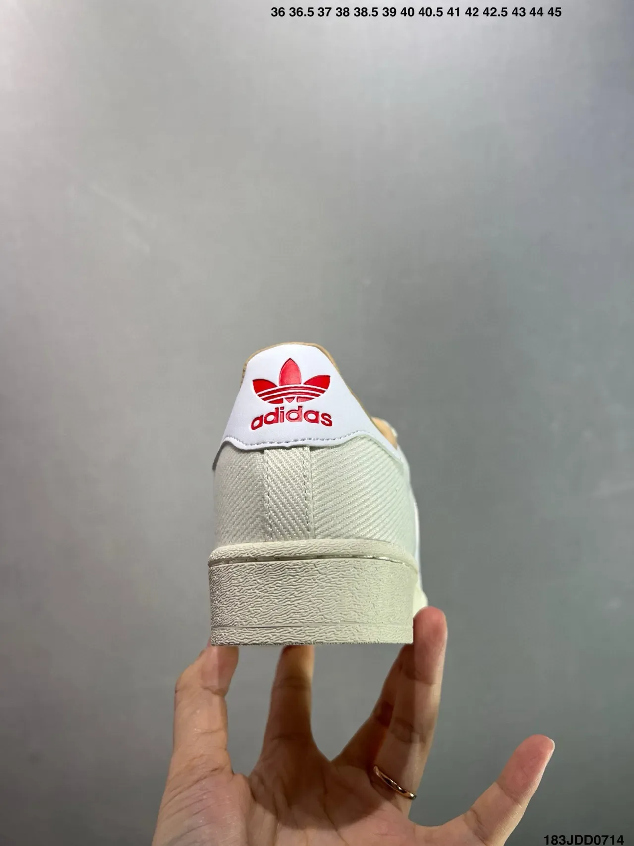Adidas Superstar Off-White Textile Lifestyle Sneakers 5