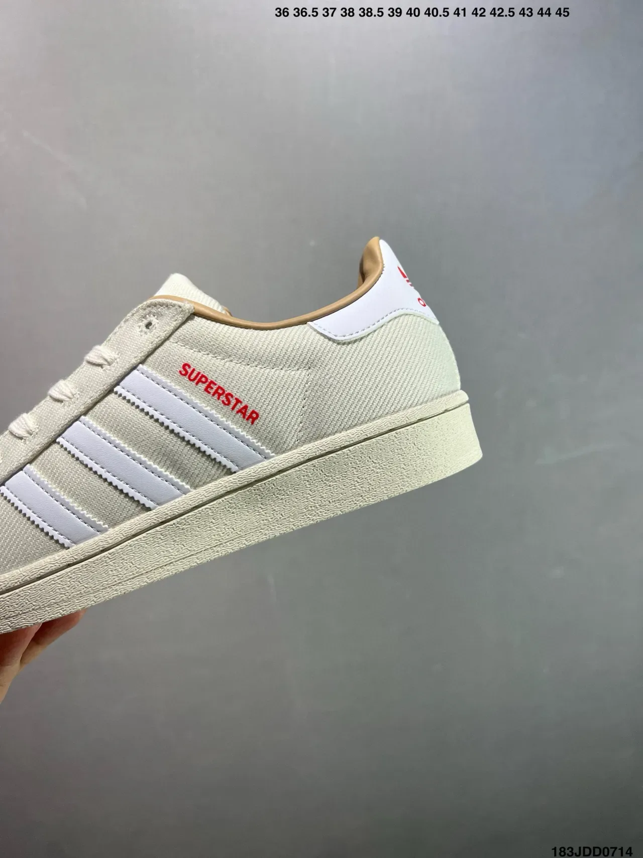 Adidas Superstar Off-White Textile Lifestyle Sneakers 7