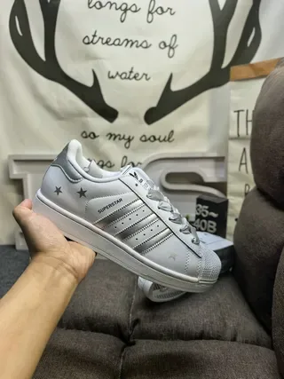 Adidas Superstar Silver Star-Print Lifestyle Sneakers 5
