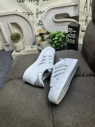 Adidas Superstar Silver Star-Print Lifestyle Sneakers 6