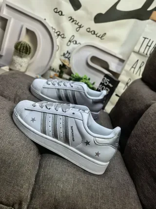 Adidas Superstar Silver Star-Print Lifestyle Sneakers 7