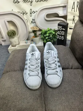 Adidas Superstar Silver Star-Print Lifestyle Sneakers 10