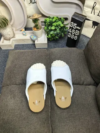 Adidas Superstar Slide White Perforated Leather Slippers 8