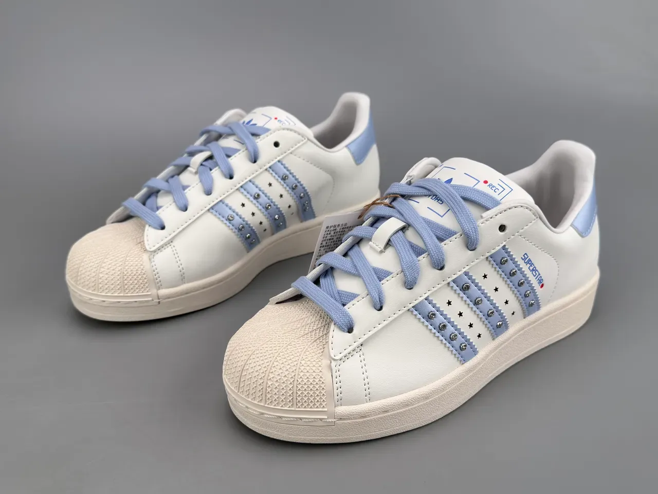 Sneakers Adidas Superstar Studded Light Blue Accent Lifestyle 7