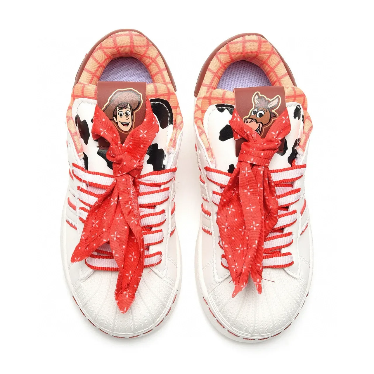 Adidas Superstar White Floral and Red Stripe Lifestyle Sneakers 5