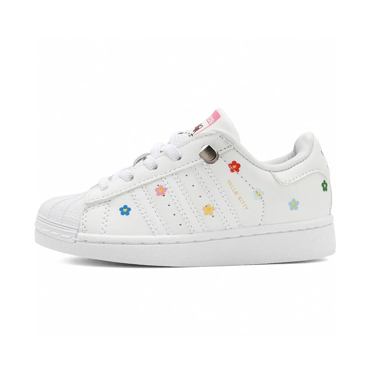 Adidas Superstar White Floral and Red Stripe Lifestyle Sneakers 15