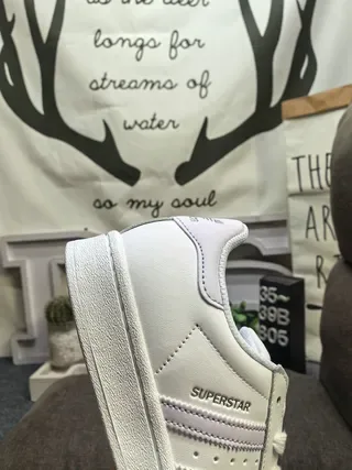 Adidas Superstar White Purple Shell-Toe Leather Upper Lifestyle Sneakers 3
