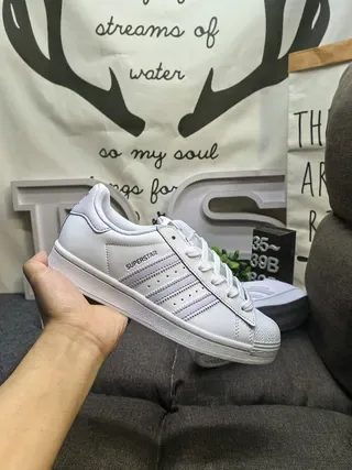 Adidas Superstar White Purple Shell-Toe Leather Upper Lifestyle Sneakers 5