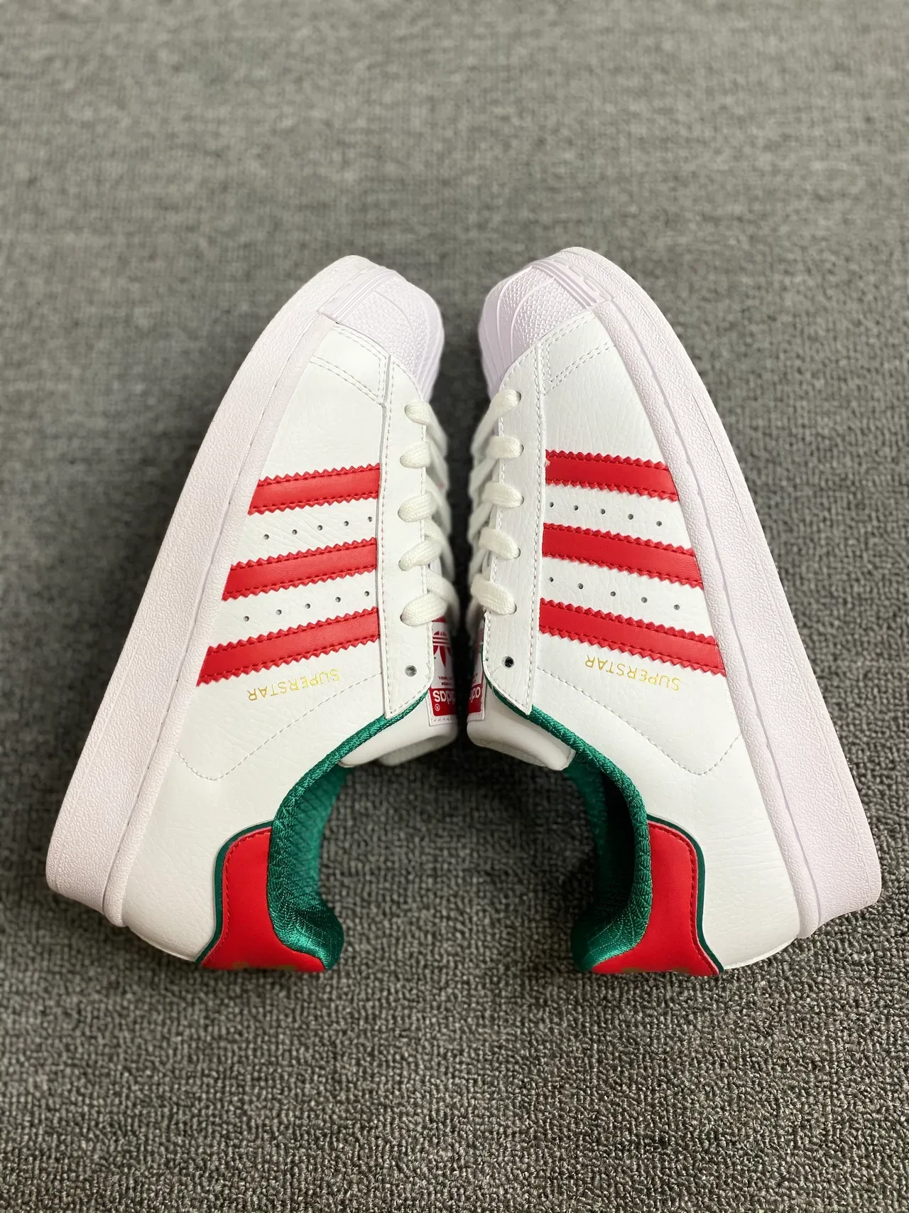 Adidas Superstar White Red Green Lifestyle Sneakers 5