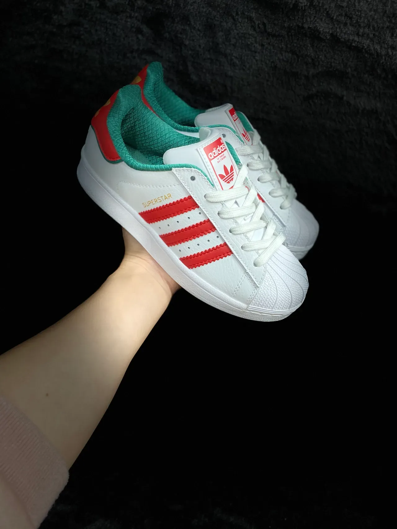 Adidas Superstar White Red Green Lifestyle Sneakers 8