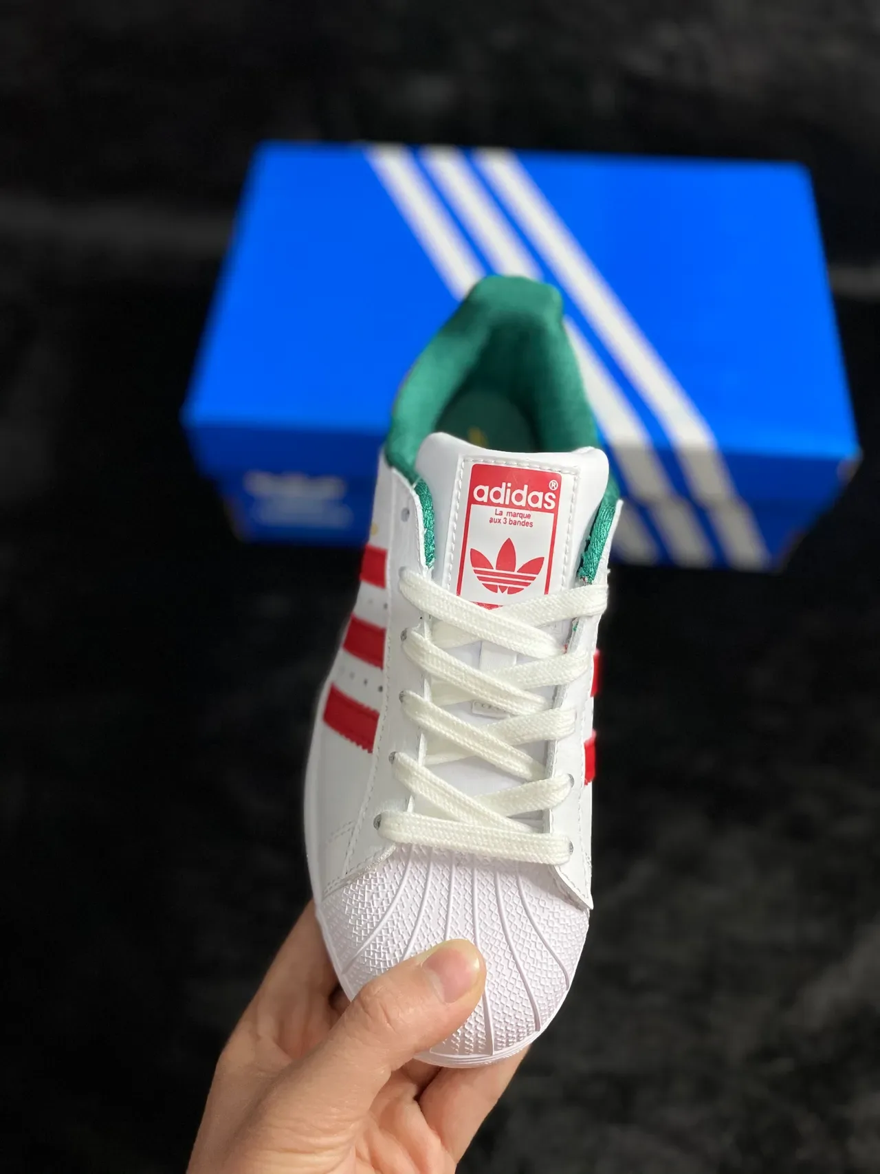 Adidas Superstar White Red Green Lifestyle Sneakers 13
