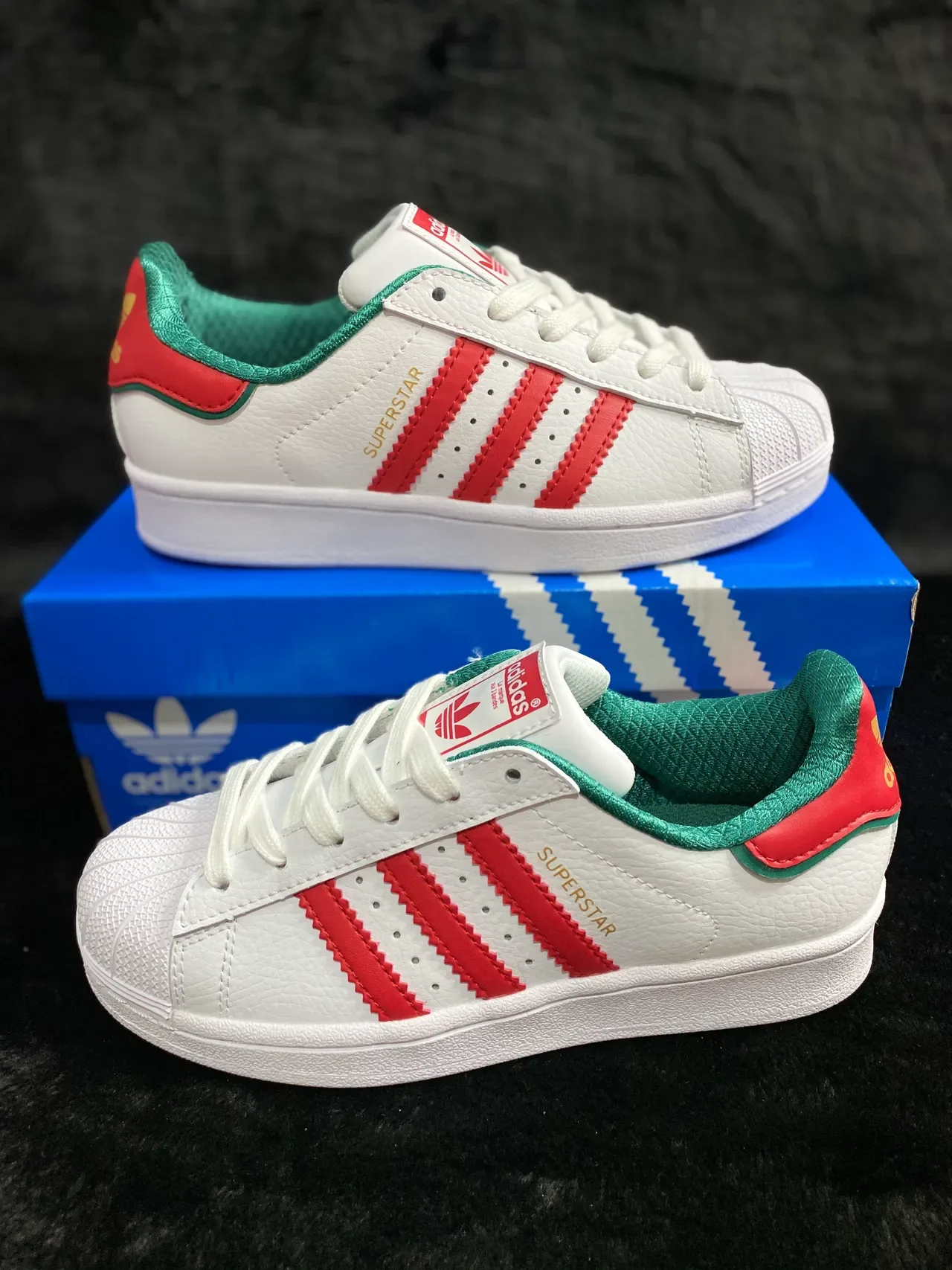 Adidas Superstar White Red Green Lifestyle Sneakers 15