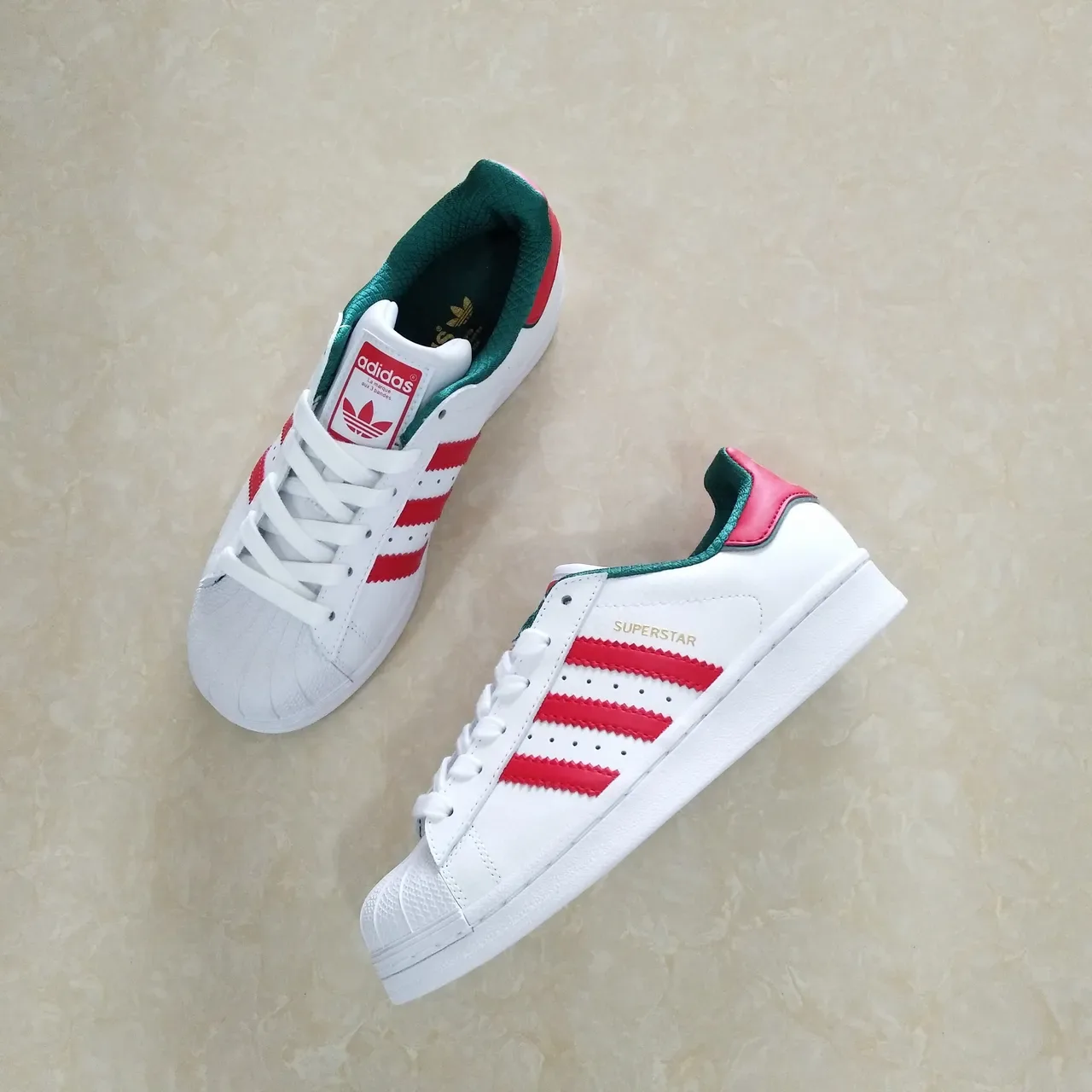 Adidas Superstar White Red Green Lifestyle Sneakers 17