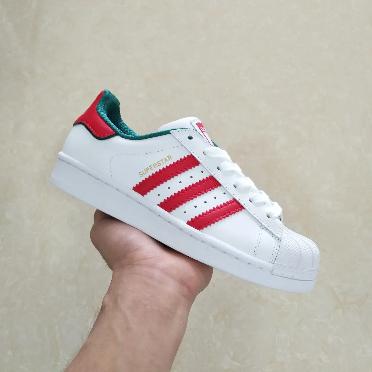 Adidas Superstar White Red Green Lifestyle Sneakers 19
