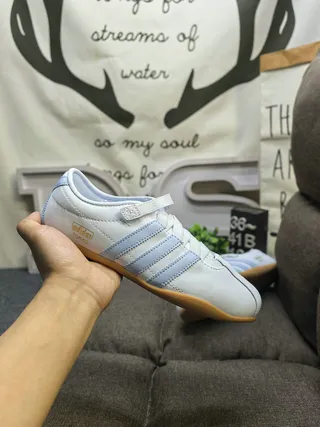 Adidas Tokyo White and Light Blue Leather Lifestyle Sneakers 5