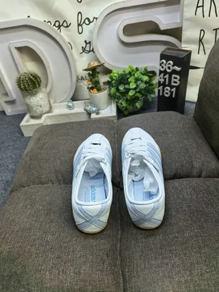Adidas Tokyo White and Light Blue Leather Lifestyle Sneakers 8