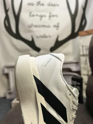 Adidas White and Black Three-Stripe Lifestyle Sneakers 3