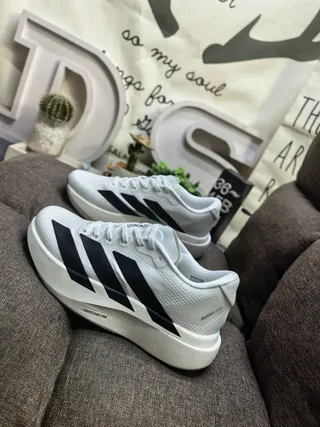 Adidas White and Black Three-Stripe Lifestyle Sneakers 7