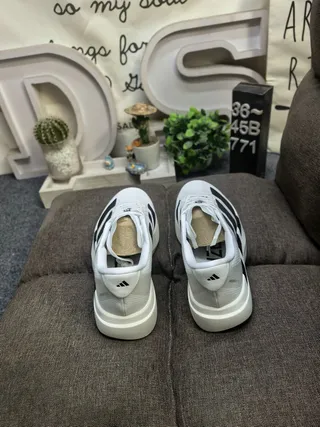 Adidas White and Black Three-Stripe Lifestyle Sneakers 8