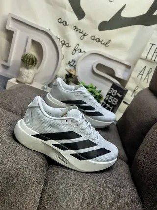 Adidas White and Black Three-Stripe Lifestyle Sneakers 9