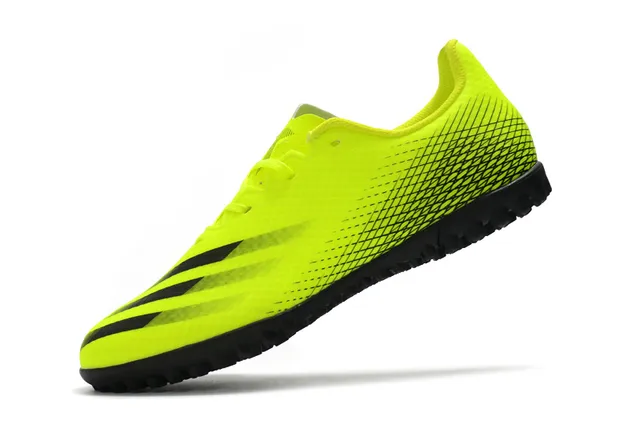 Adidas Sapatos de futebol branco e preto de corte baixo com upper sintético, linha gráfica de gradiente para grama artificial 3