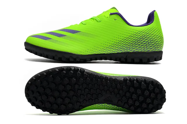 Adidas Sapatos de futebol branco e preto de corte baixo com upper sintético, linha gráfica de gradiente para grama artificial 14
