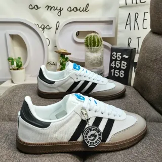 Adidas White Black Low-Top Three-Stripe Side Panel Lifestyle Sneakers