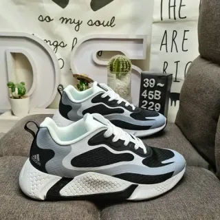 Adidas सफेद काला तरंग पैटर्न ओवरले हनीकॉम्ब मिडसोल टेक्सचर लाइफस्टाइल स्नीकर
