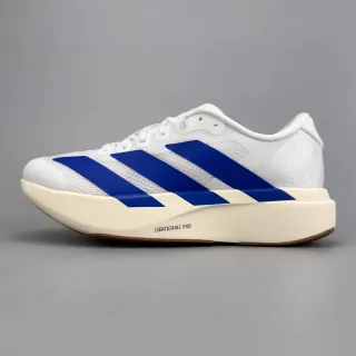 Adidas Blanc Bleu Maille Ingénierisée Haut Trois Rayures Marque Côté Chaussures de Course