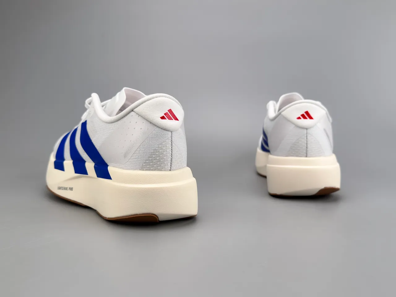 Adidas White Blue Engineered Mesh Upper Three-Stripe Side Branding Running Shoes 6
