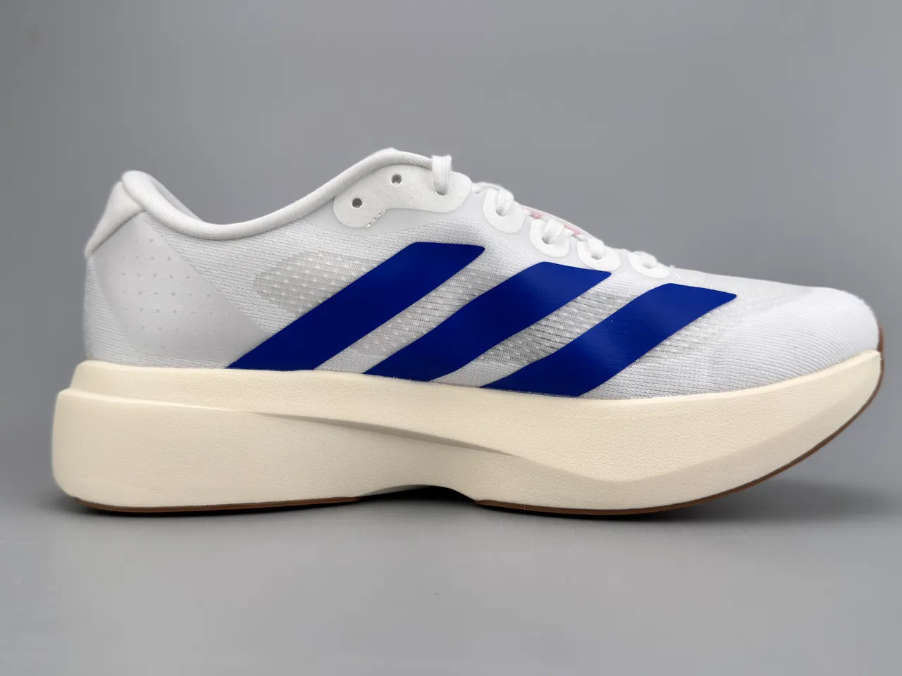 Adidas White Blue Engineered Mesh Upper Three-Stripe Side Branding Running Shoes 10