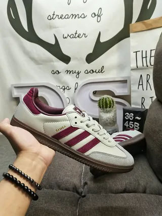 Adidas White Burgundy Low-Top Cupsole Lifestyle Sneakers 5
