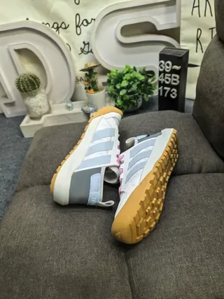 Adidas White Gray Mesh Upper Three-Stripe Side Panel Lifestyle Sneakers 6