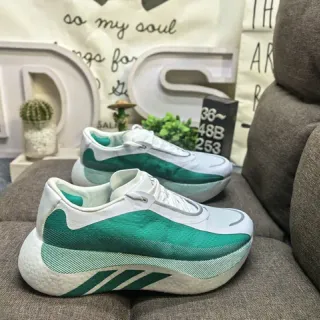 Adidas White Green Knit Upper Sculpted Foam Midsole Lifestyle Sneakers
