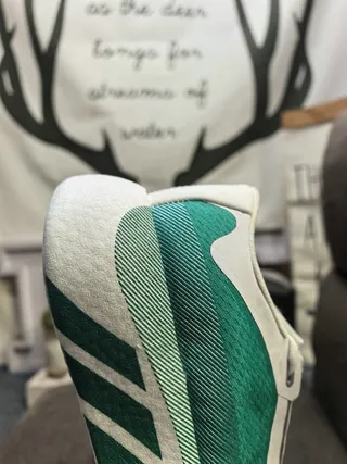 Adidas White Green Knit Upper Sculpted Foam Midsole Lifestyle Sneakers 3