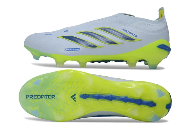 Adidas Blanc Vert Collet à Chaussette Clous Coniques Moldés Herbe Artificielle Chaussures de Football 5