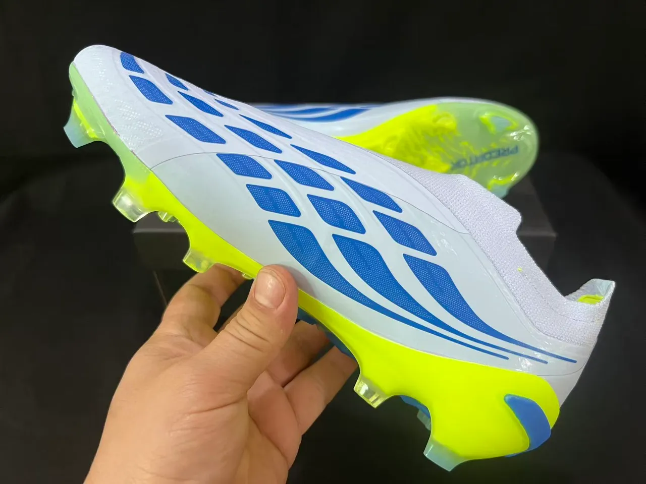 Adidas Blanc Vert Collet à Chaussette Clous Coniques Moldés Herbe Artificielle Chaussures de Football 11