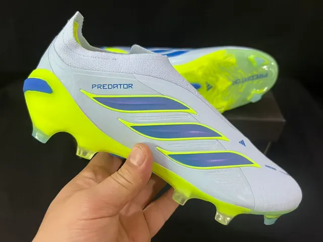 Adidas Blanc Vert Collet à Chaussette Clous Coniques Moldés Herbe Artificielle Chaussures de Football 13