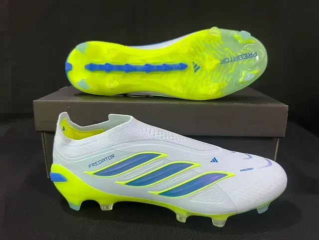 Adidas Blanc Vert Collet à Chaussette Clous Coniques Moldés Herbe Artificielle Chaussures de Football 14
