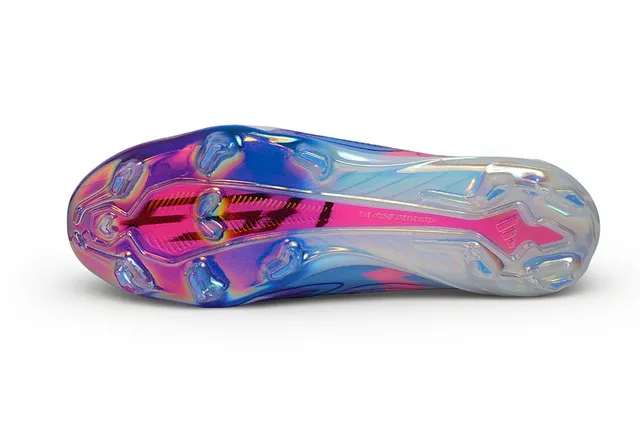 Adidas White Multicolor Laceless Sock-Fit Upper Iridescent Holographic Outsole Firm-Ground Soccer Shoes 6