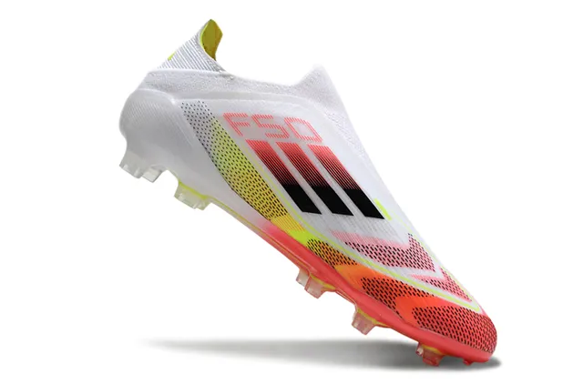 Adidas White Multicolor Low-Cut Sock-Fit Collar Firm-Ground Soccer Shoes 2