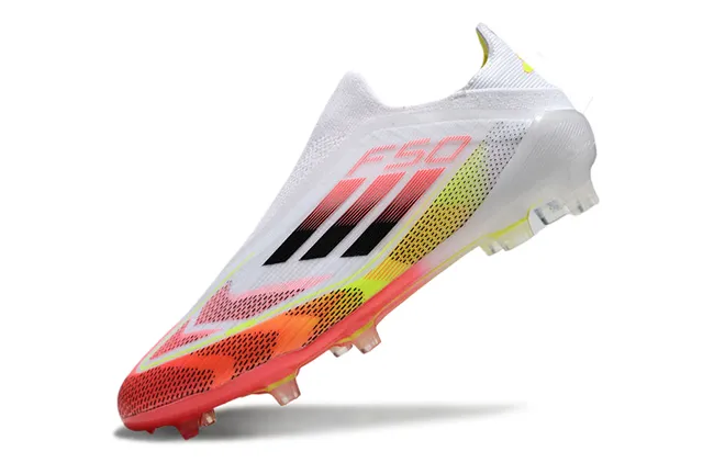 Adidas White Multicolor Low-Cut Sock-Fit Collar Firm-Ground Soccer Shoes 3