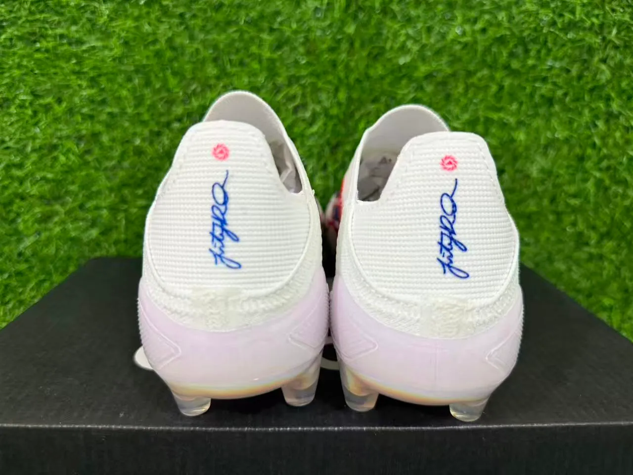 Adidas White Multicolor Sock-Fit Upper Translucent Iridescent Outsole Firm-Ground Soccer Shoes 2