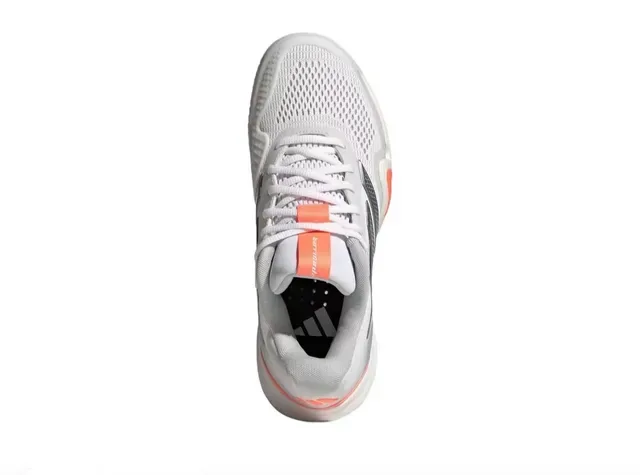 Adidas White Orange Breathable Mesh Upper Metallic Three-Stripe Overlay Sneakers 3